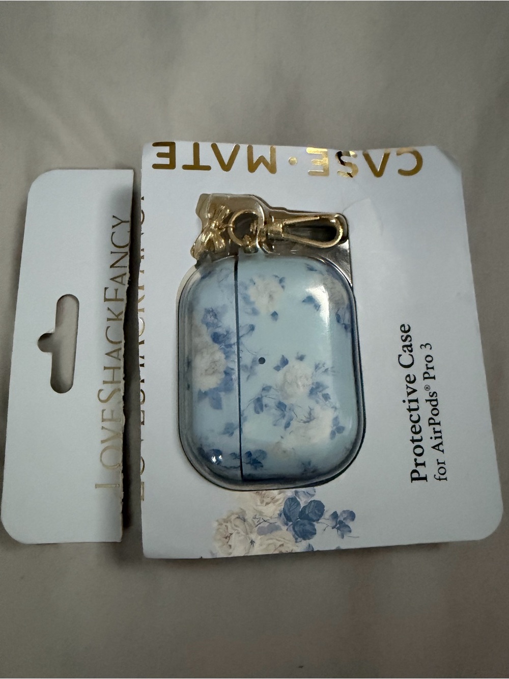LOVESHACKFANCY Blue Floral Protective Case for AirPods Pro 3